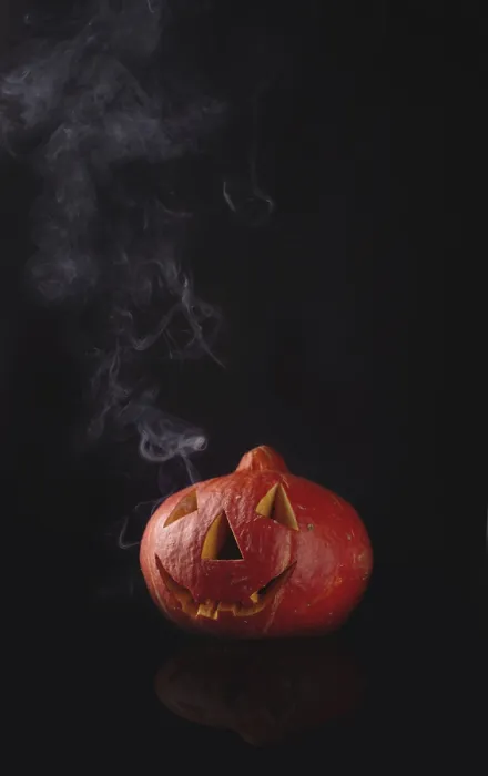 Framed Print : Smoke streams from a pumpkin on black glass Framed Print : Smoke streams from a pumpkin on black glass