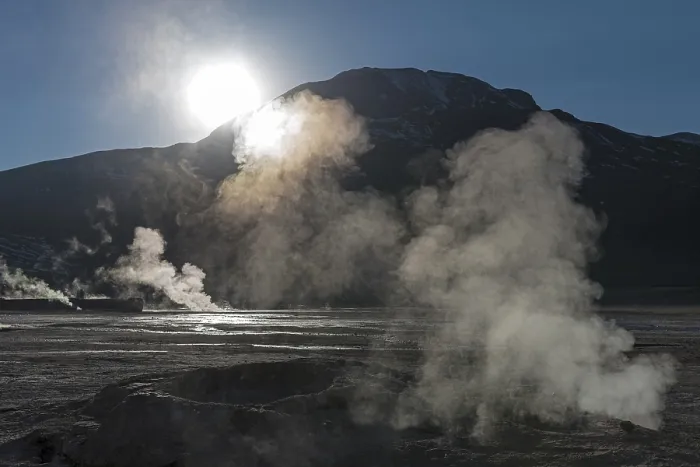 Framed Print : Smoking geysers, El Tatio, San Pedro de Atacama