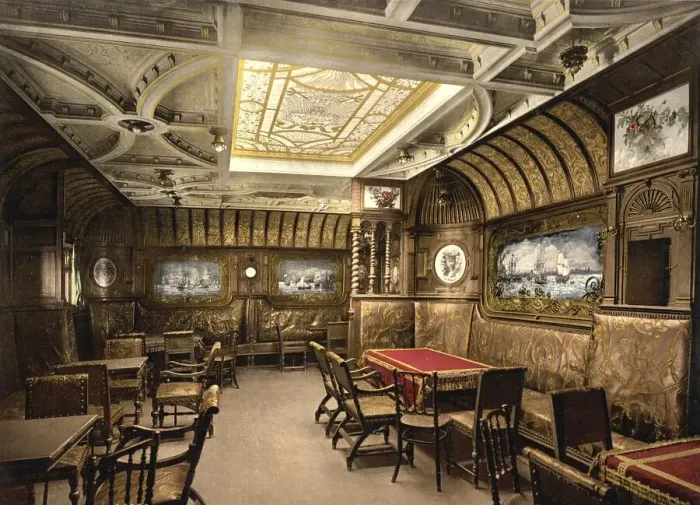 Framed Print : The Smoking Rooms in the Ship of Kaiser Wilhelm the Great