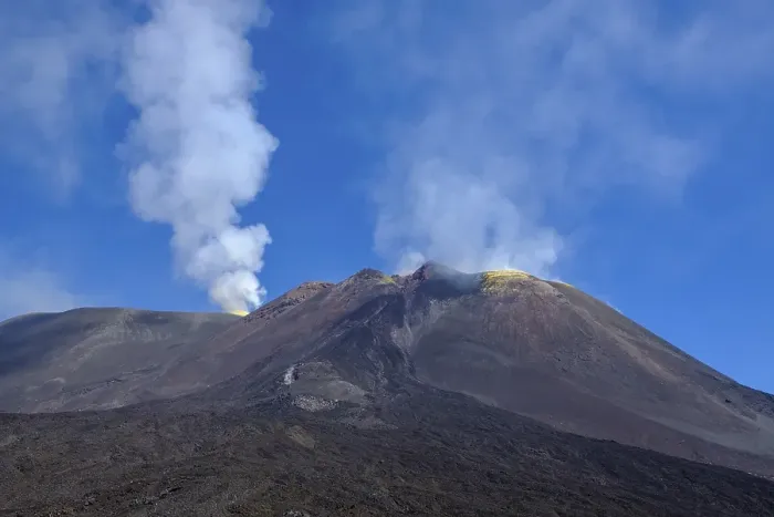 Framed Print : Smoking volcano Etna, province of Catania