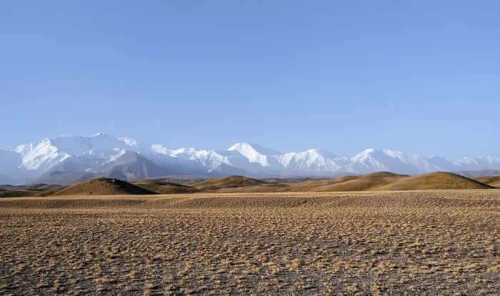 Framed Print : Snow-capped mountains, Pamir Mountains with Lenin Peak