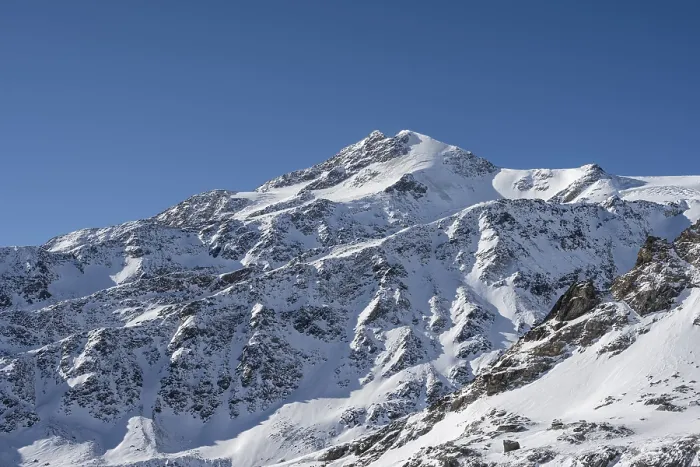 Framed Print : Snow-covered mountain landscape