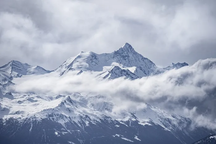 Framed Print : Snow-covered mountain landscape