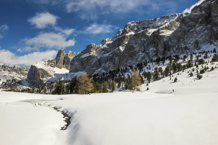 Framed Print : Snow-covered mountains, view of the Sella