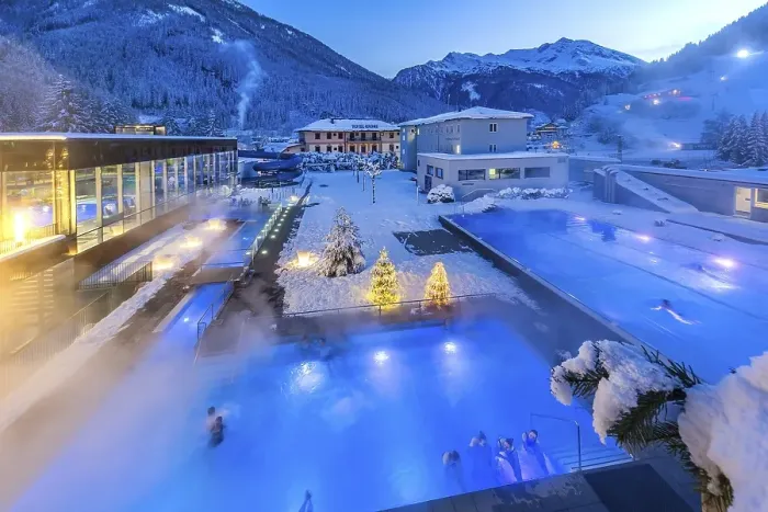 Framed Print : Snow-covered rock spa in winter