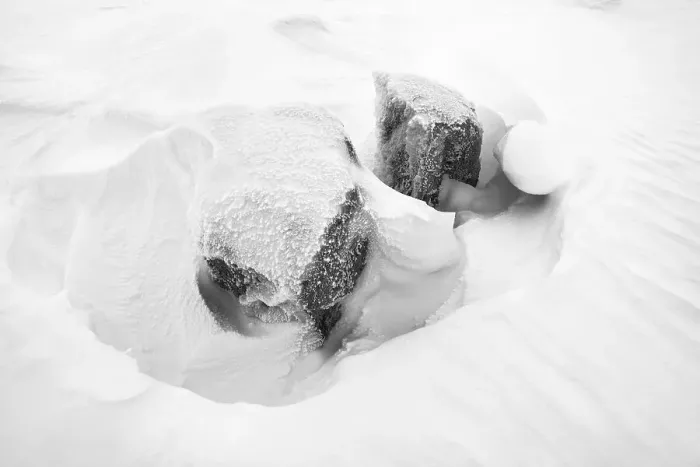 Framed Print : Snow-covered rocks, Dundret Nature Reserve