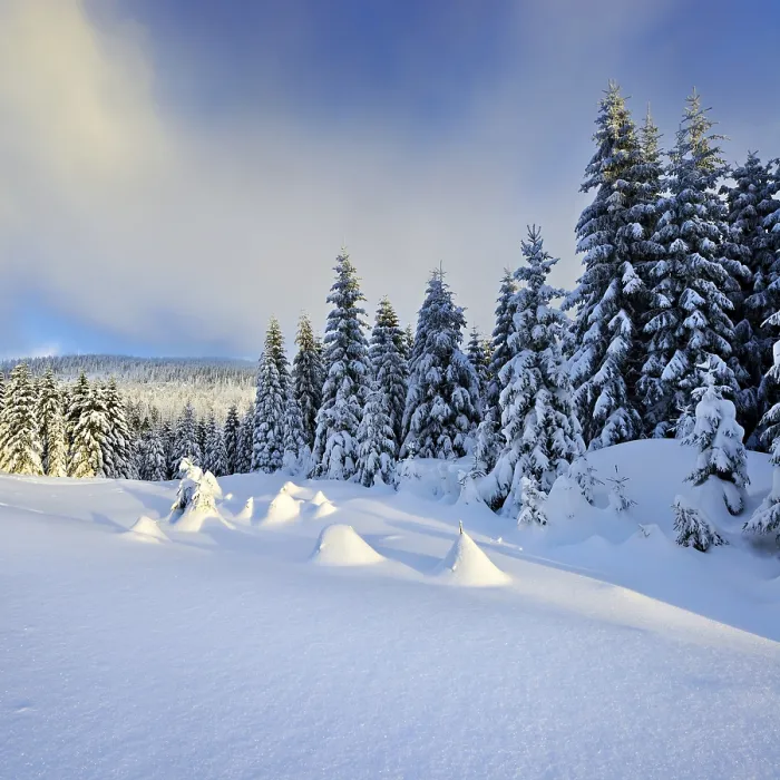 Framed Print : Snow-covered winter landscape, spruces (Picea abies) covered by snow