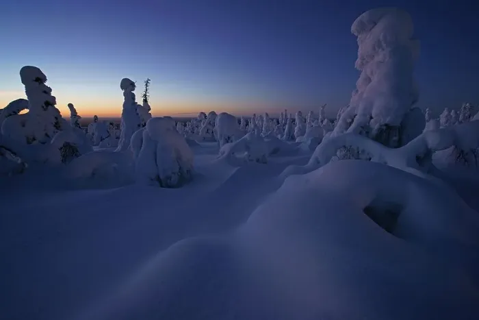Framed Print : Snow landscape, Kuntivaara, Finland, Europe