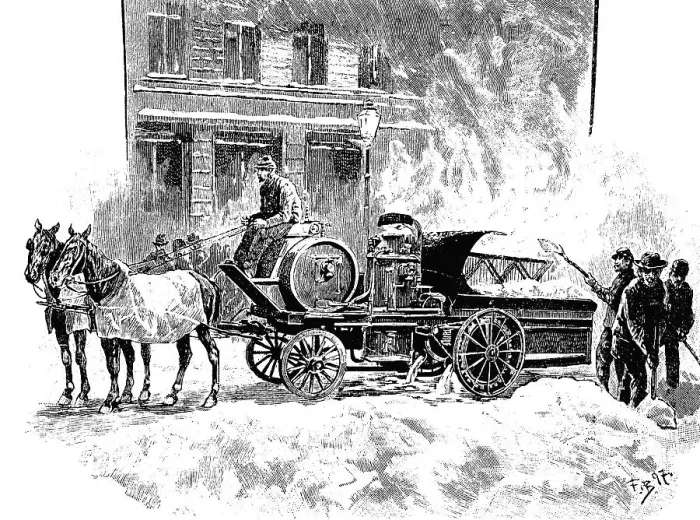 Framed Print : Snow melting machine in New York