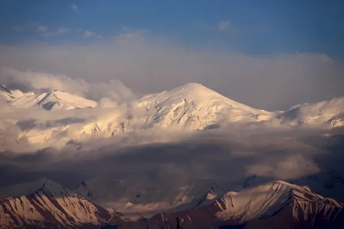 Framed Print : Snow peak in the northern part of the Pamir Mountains near Sary Tash Kyrgyzstan