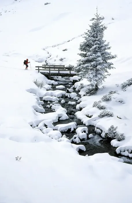 Framed Print : Snowshoeing in the Sellrain valley Austria