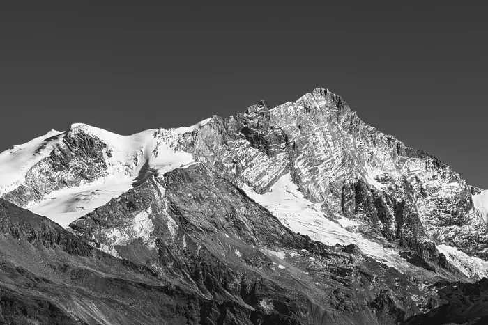 Framed Print : Snowy peak of Weisshorn mountain