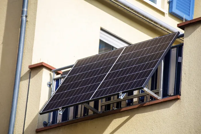 Framed Print : Solar cells on an apartment building Framed Print : Solar cells on an apartment building