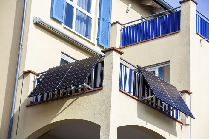 Framed Print : Solar cells on an apartment building Framed Print : Solar cells on an apartment building