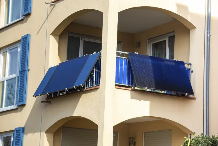 Framed Print : Solar cells on an apartment building Framed Print : Solar cells on an apartment building