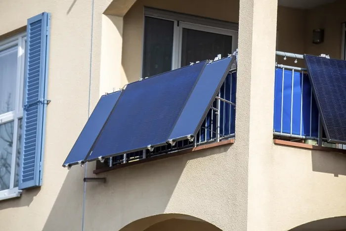 Framed Print : Solar cells on an apartment building Framed Print : Solar cells on an apartment building