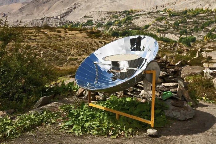 Framed Print : Solar cooker in the Himalaya mountains of Nepal