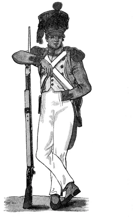 Framed Print : Soldier of the French Line under shore clingfish (1810)