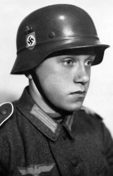 Framed Print : Soldier of the Wehrmacht, boy, looking lost