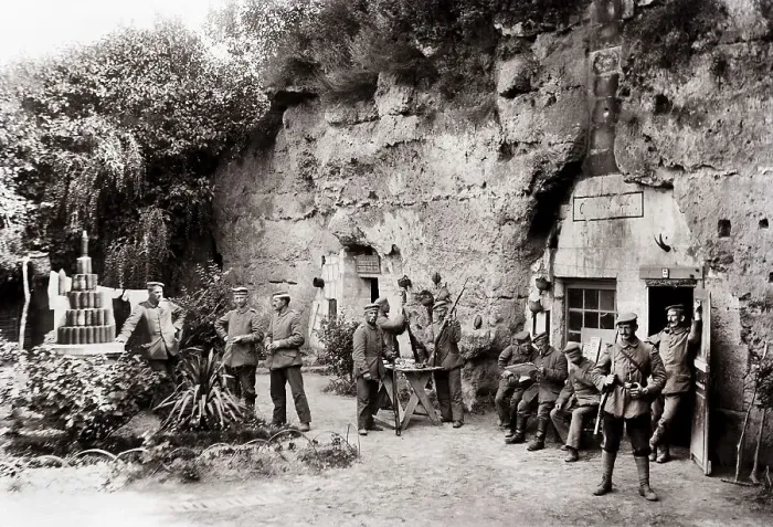 Framed Print : Soldiers in front of the bunker