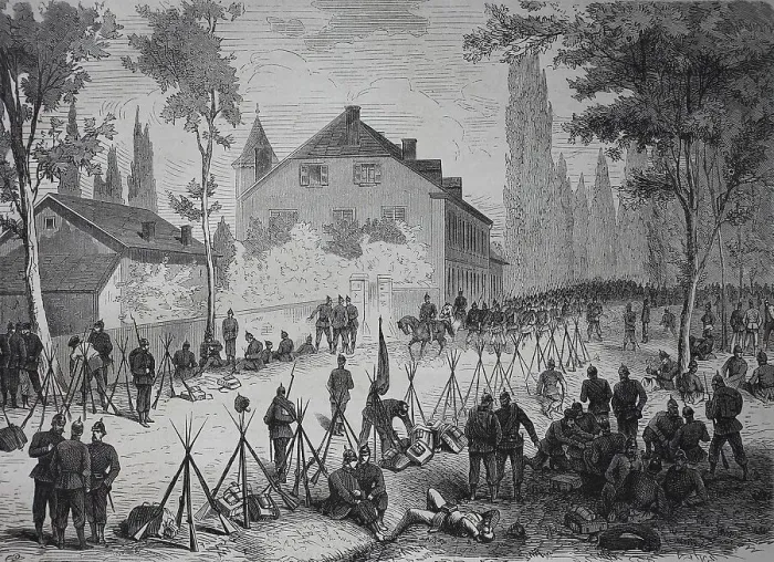 Framed Print : Soldiers in the Golden Bremm, is an area designation in the Franco-German border area near Saarbruecken on 7 August Framed Print : Soldiers in the Golden Bremm, is an area designation in the Franco-German border area near Saarbruecken on 7 August