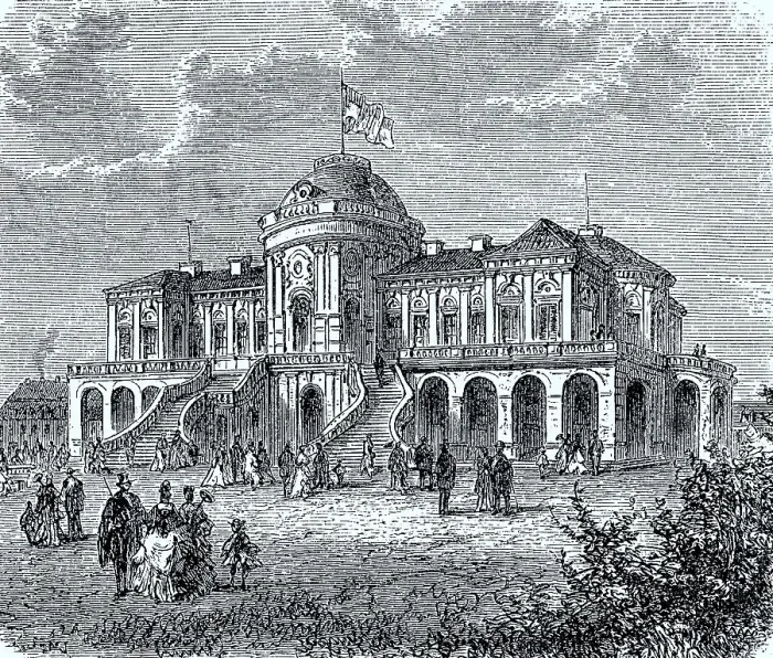 Framed Print : The Solitude Palace near Stuttgart in 1878