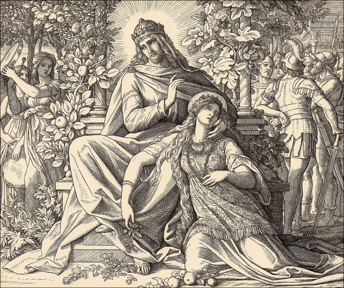 Framed Print : Solomon and Lady Wisdom, Book of Wisdom