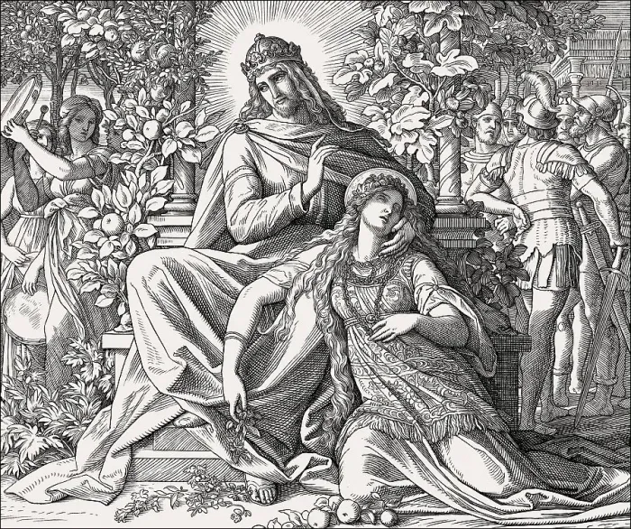 Framed Print : Solomon and Lady Wisdom, Book of Wisdom