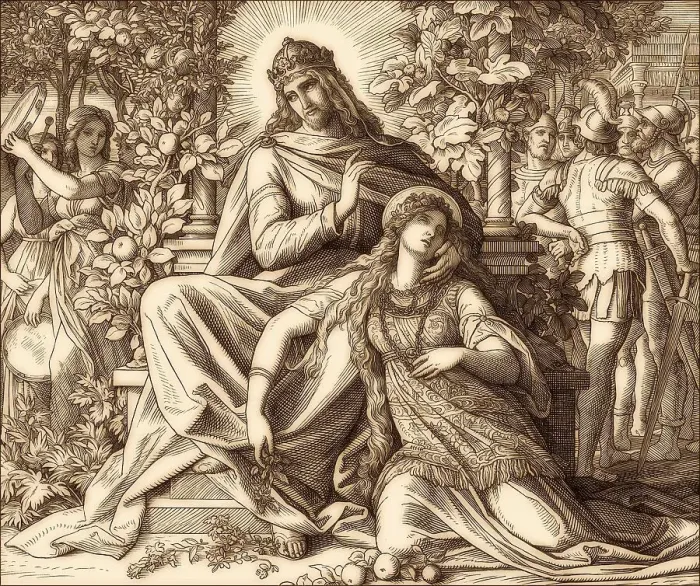 Framed Print : Solomon and Lady Wisdom, Book of Wisdom
