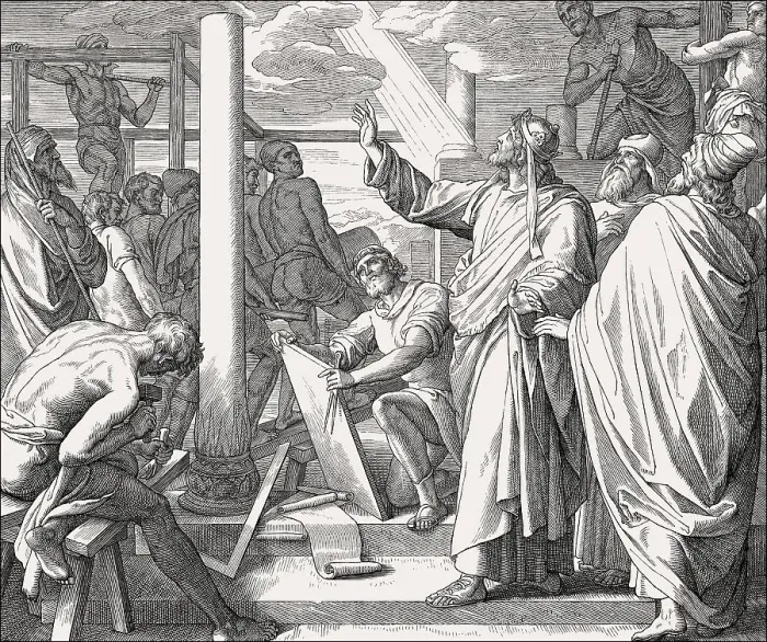 Framed Print : Solomon Plans Construction of the Temple