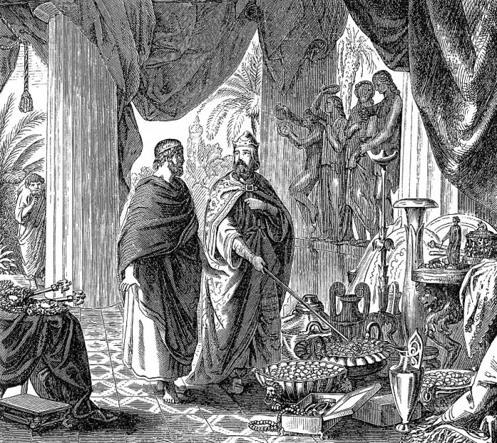 Framed Print : Solon, c. 638-c. 558 BC, an Athenian statesman with Croesus