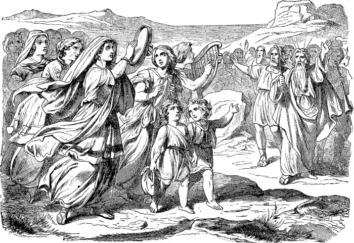 Framed Print : Song of praise of the prophetess Miriam after crossing the Red Sea