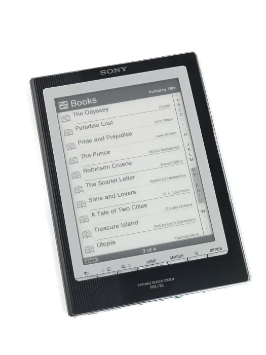 Framed Print : Sony Reader with a list of books on its display Framed Print : Sony Reader with a list of books on its display
