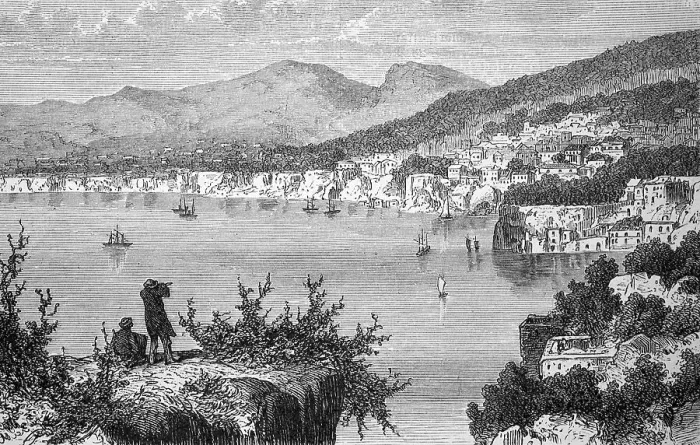 Framed Print : Sorrento in the Gulf of Naples in Italy