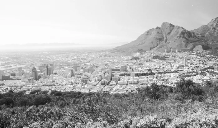 Framed Print : South Africa: Panoramic View of Cape Town at Table Mountains