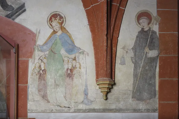 Framed Print : South aisle, frescoes in the 2nd bay