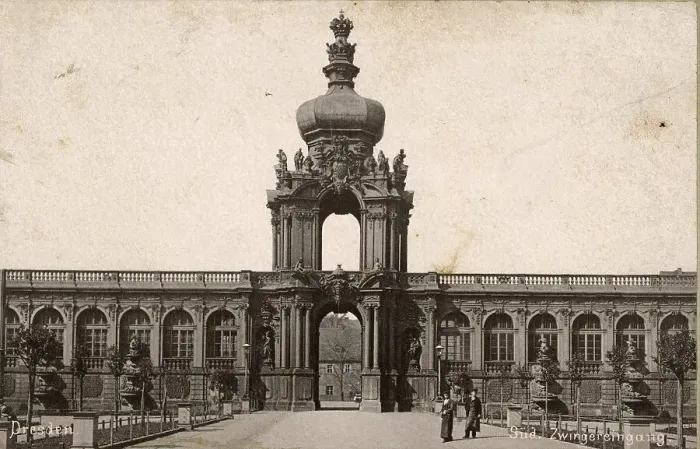 Framed Print : The south entrance to the Zwinger in Dresden in 1887