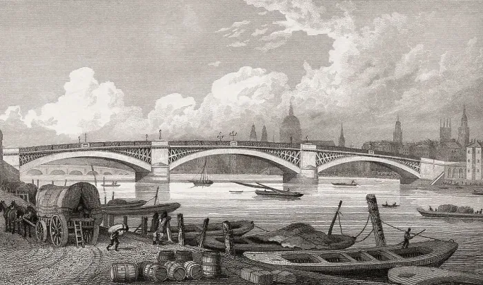 Framed Print : Southwark Bridge, London, UK, illustration by Th