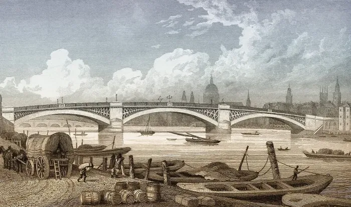 Framed Print : Southwark Bridge, London, UK, illustration by Th