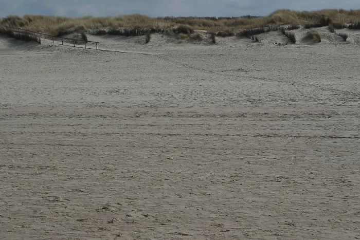 Framed Print : Spacious beach with dunes and open sky