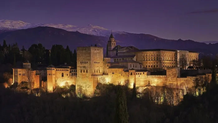 Framed Print : Spain, Granada, Alhambra at a late hour