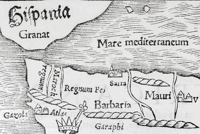 Framed Print : Spain and North Africa, detail Framed Print : Spain and North Africa, detail