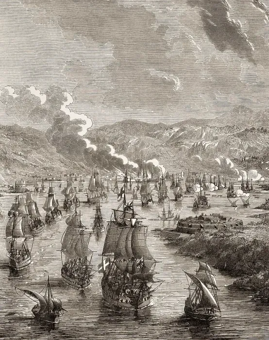 Framed Print : The Spanish fleet at Cagliari, Sardinia Framed Print : The Spanish fleet at Cagliari, Sardinia