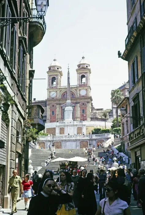 Framed Print : Spanish Steps, Scalinata di Trinita dei Monti, Rome, Italy in 1974