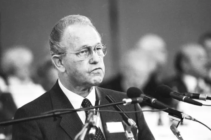 Framed Print : SPD Party Congress April 1982.Heinz Oskar Vetter