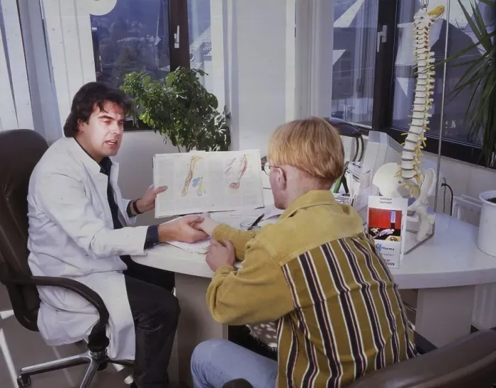 Framed Print : For specialists, the doctor-patient conversation is an important tool of treatment