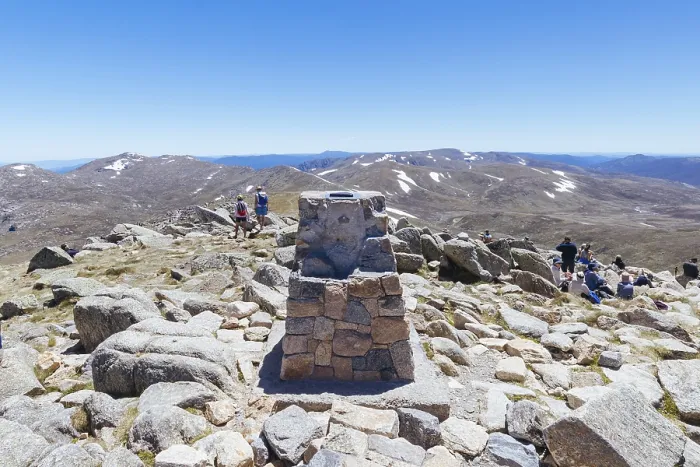 Framed Print : A spectacular view around the Cairn at the summit of Mt Kosciuszko on a clear summer's day Framed Print : A spectacular view around the Cairn at the summit of Mt Kosciuszko on a clear summer's day