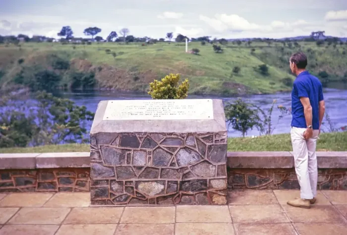Framed Print : Speke Memorial Monument, source of the River Nile, White Nile river, Jinja, Lake Victoria, Uganda, Africa 1969, Africa
