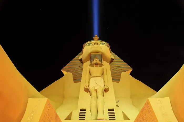 Framed Print : Sphinx replica and the space beam
