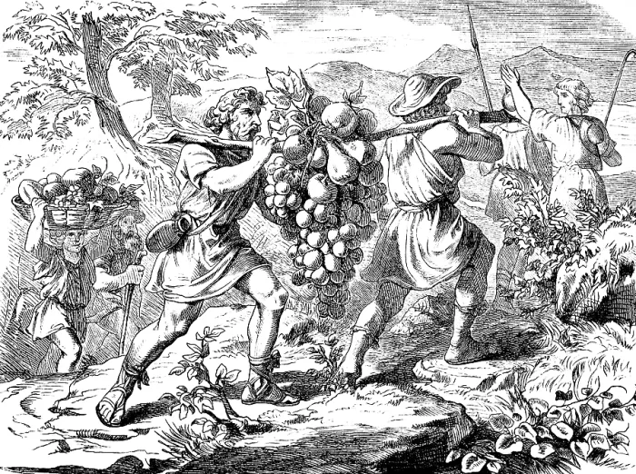 Framed Print : The spies take samples of the fruits of Canaan